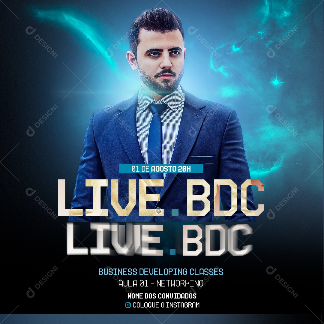 Social Media Live BDC Business Investimentos PSD Editável