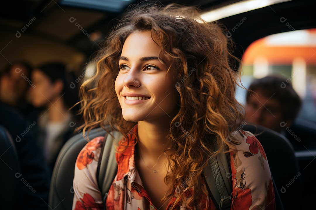 Senhora atraente retrato sorrindo dirigindo no carro imagem de mulheres jovens