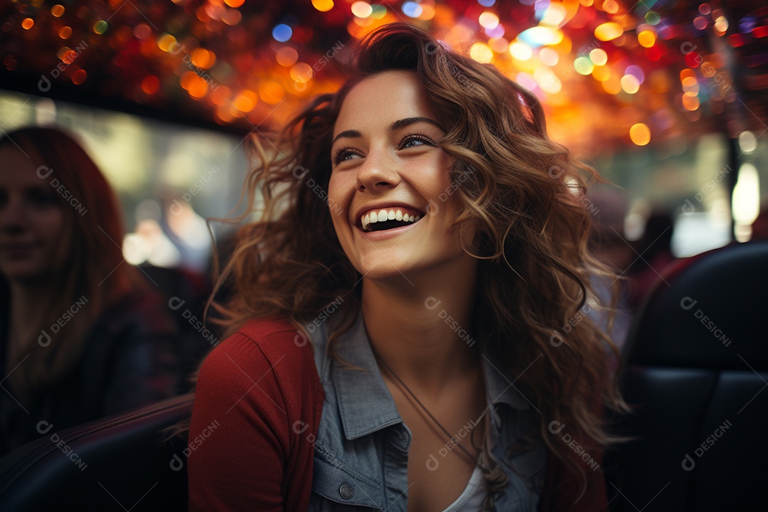 Senhora atraente retrato sorrindo dirigindo no carro imagem de mulheres jovens