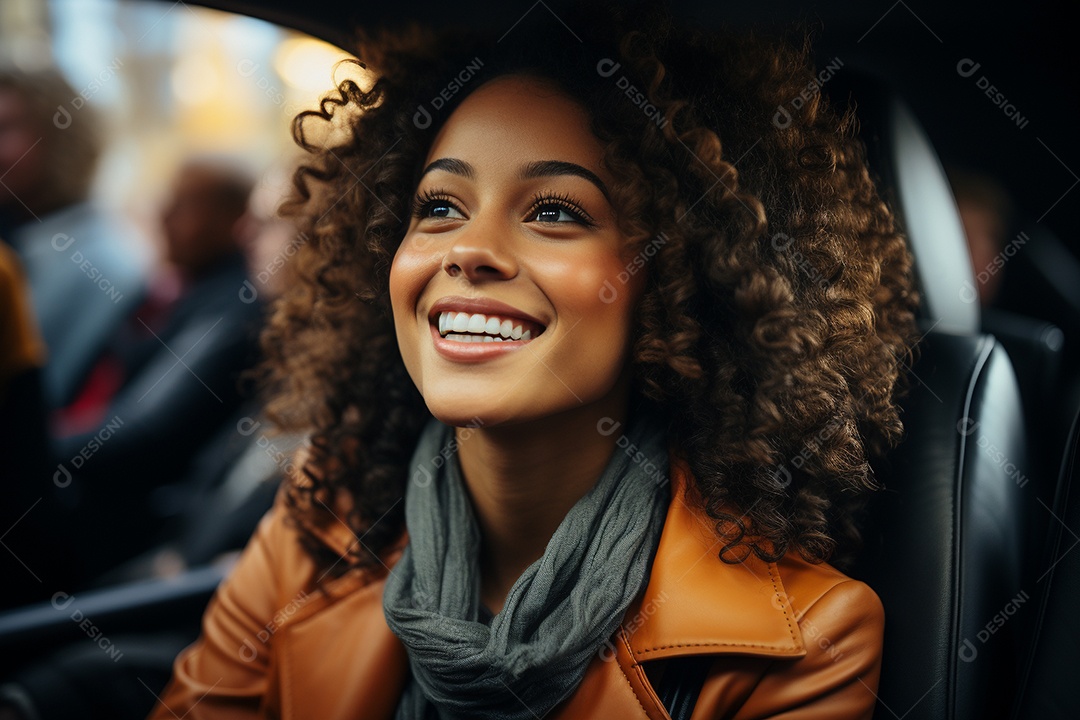 Senhora atraente retrato sorrindo dirigindo no carro imagem de mulheres jovens