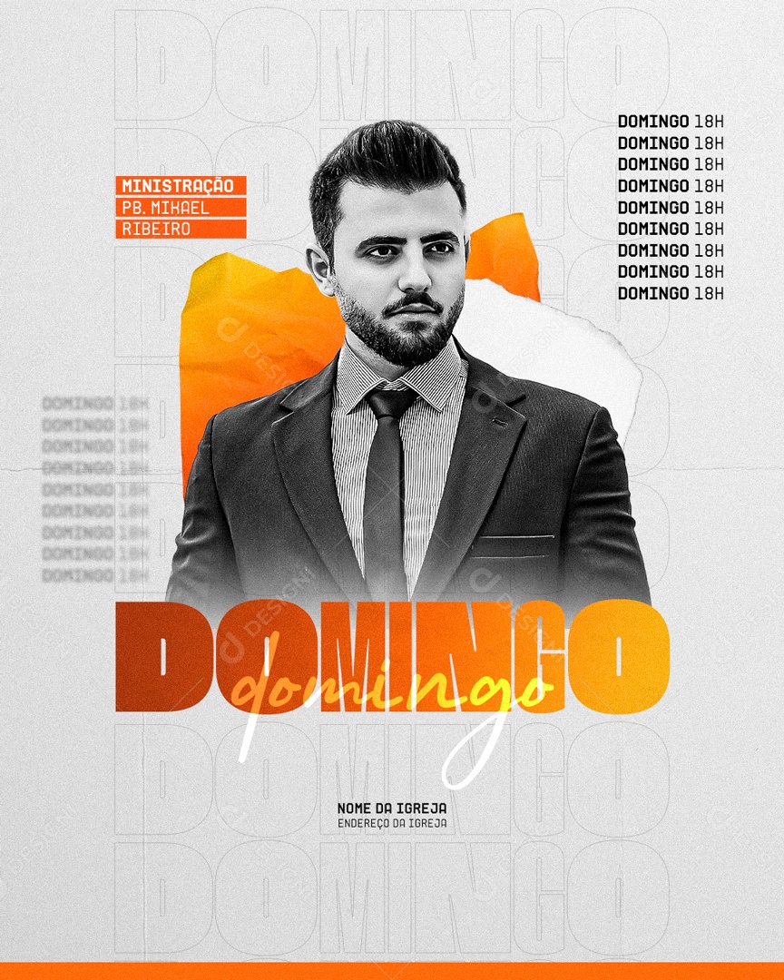 Social Media Flyer Domingo Igreja PSD Editável