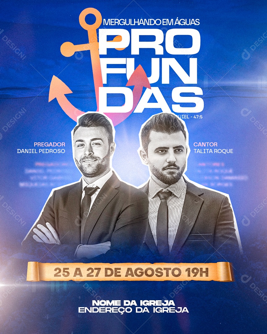 Mergulhando em Águas Profundas Social Media PSD Editável