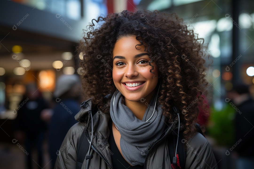 Linda mulher de negócios branco usando seu smartphone do lado de fora