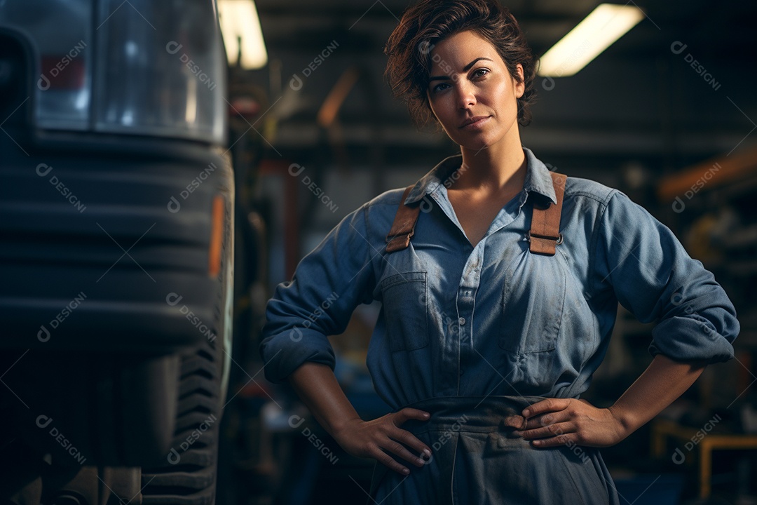 Uma mecânica com os nós dos dedos na mão