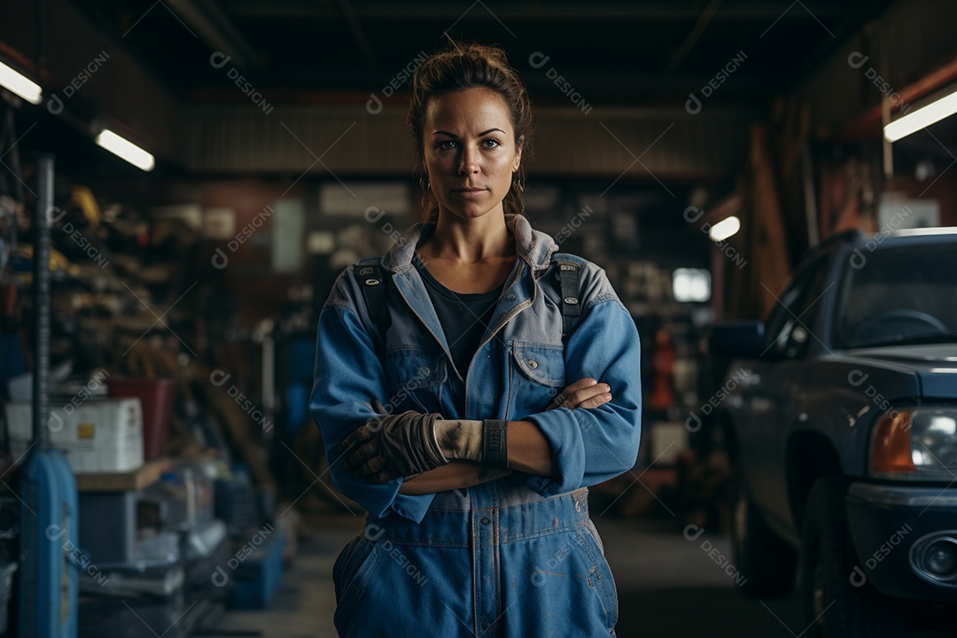 Uma mecânica com os nós dos dedos na mão