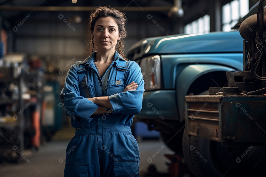 Uma mecânica com os nós dos dedos na mão