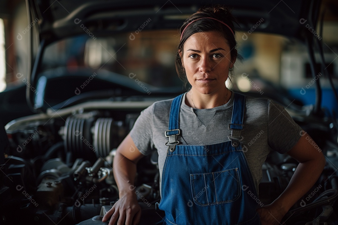 Uma mecânica com os nós dos dedos na mão