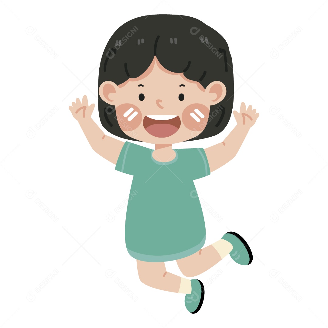 Garota Pulando Ilustração Vetor EPS