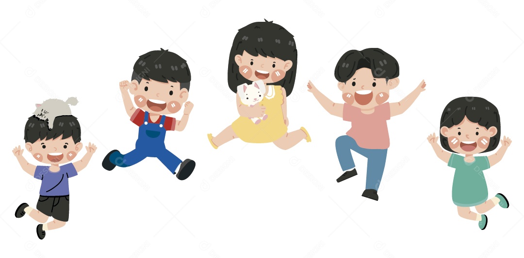 Crianças Brincando Ilustração Vetor EPS