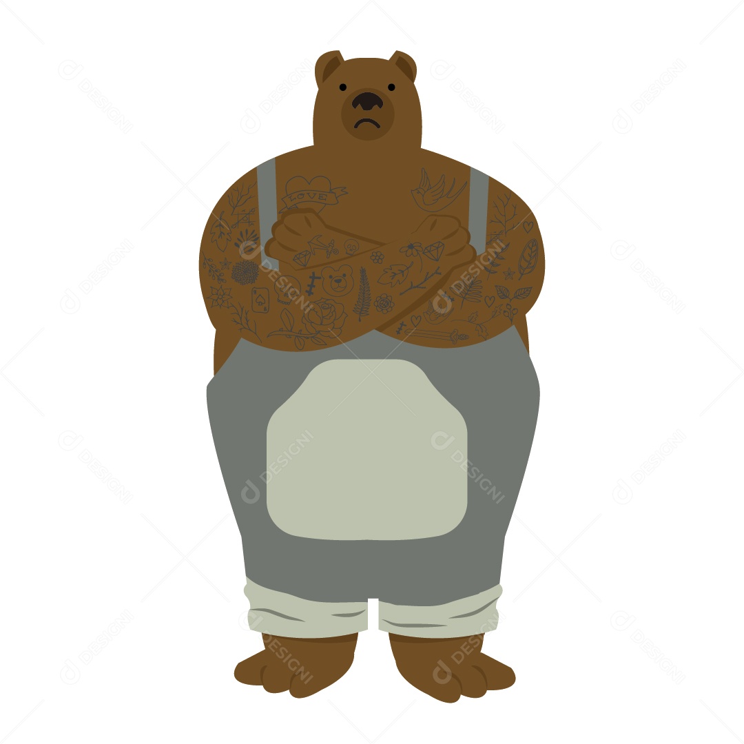 Urso Fazendeiro Ilustração Vetor EPS