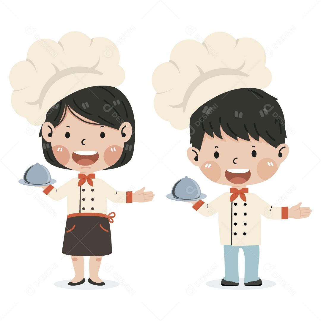 Cozinheira e Cozinheiro Ilustração Vetor EPS