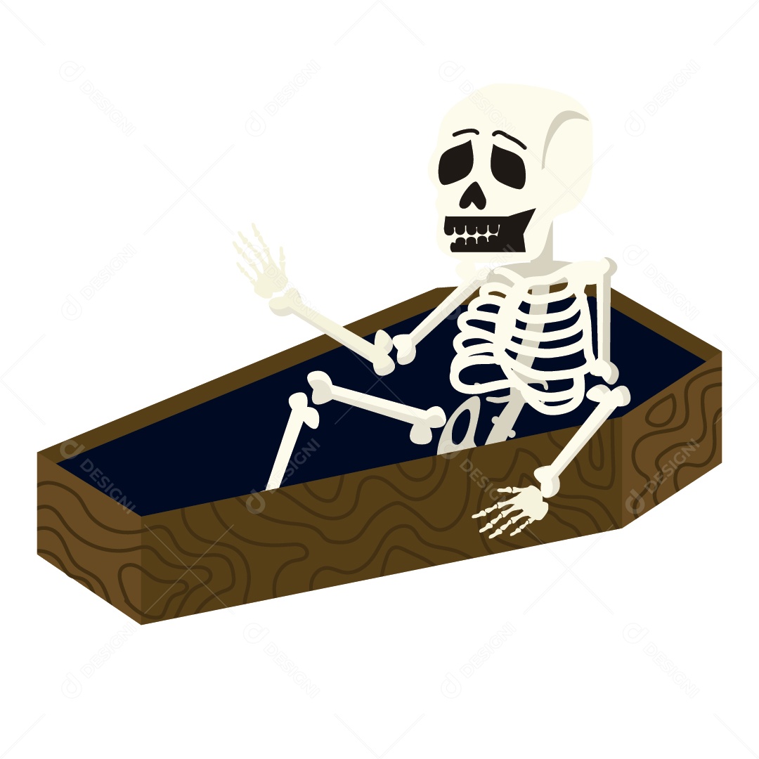 Esqueleto em um Cachão Ilustração Vetor EPS
