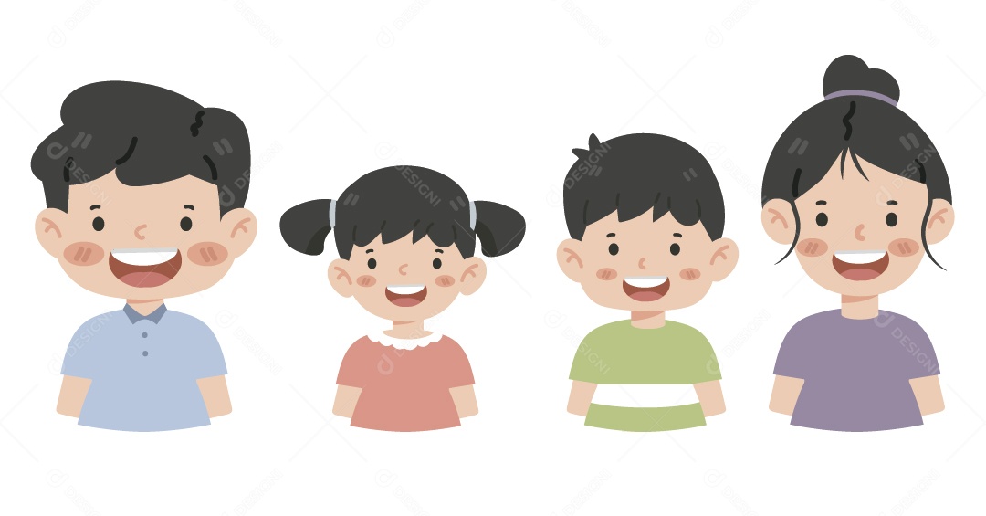 Família Feliz Ilustração Vetor EPS