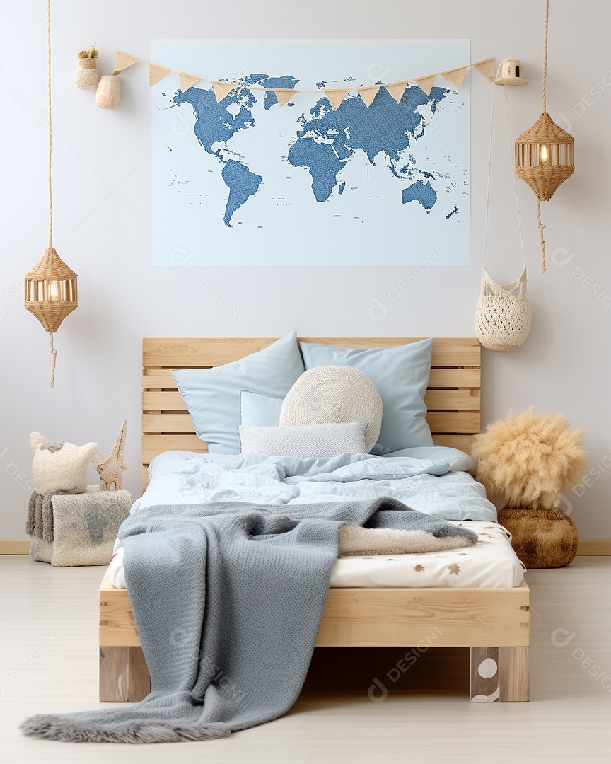 Design de interiores de bebê azul