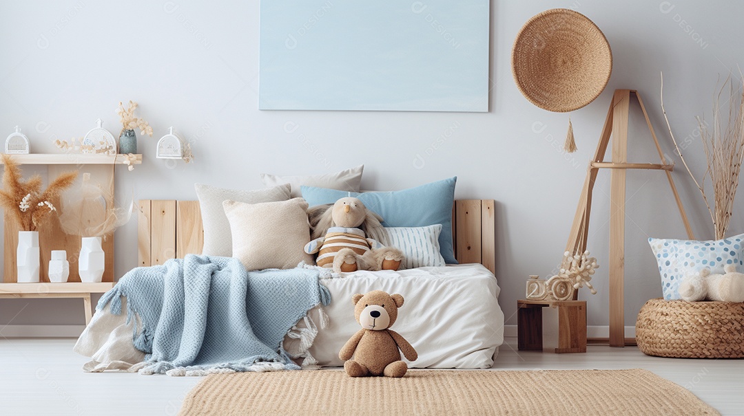 Design de interiores de bebê azul