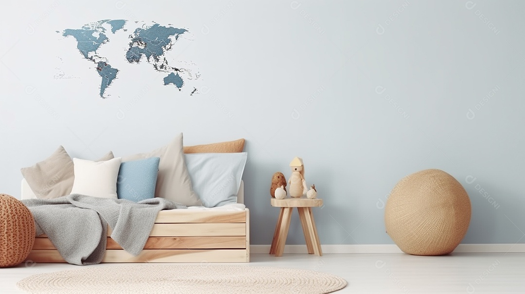 Design de interiores de bebê azul