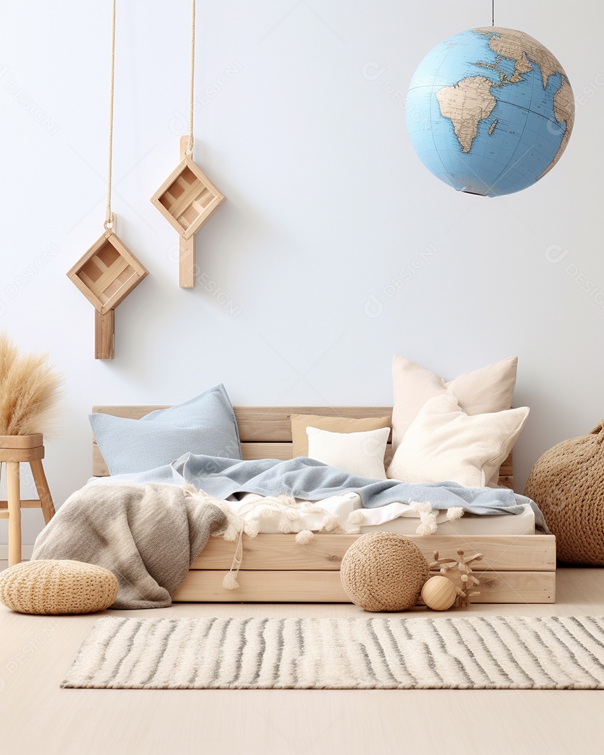 Design de interiores de bebê azul