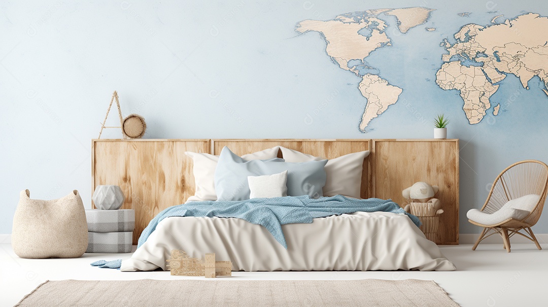 Design de interiores de bebê azul