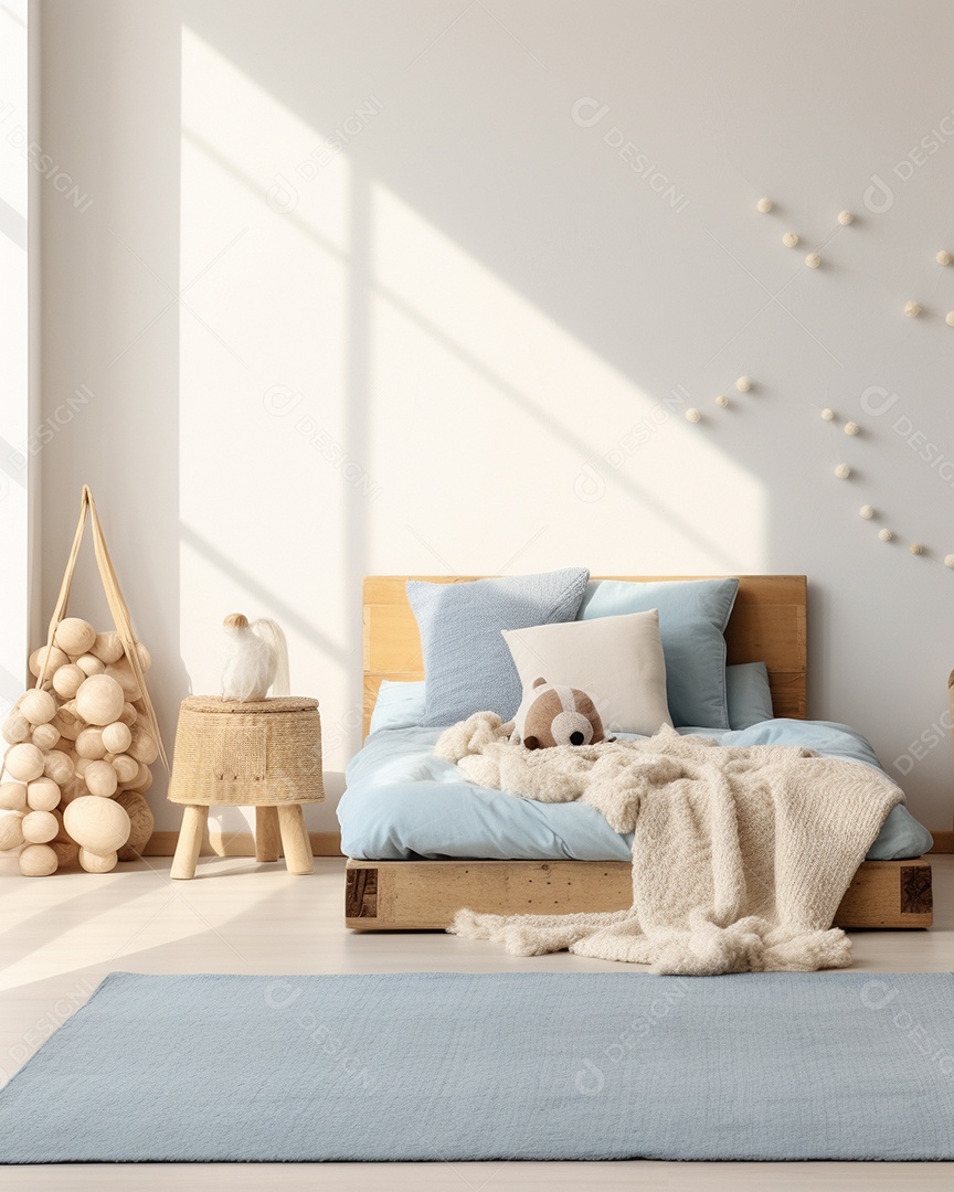 Design de interiores de bebê azul