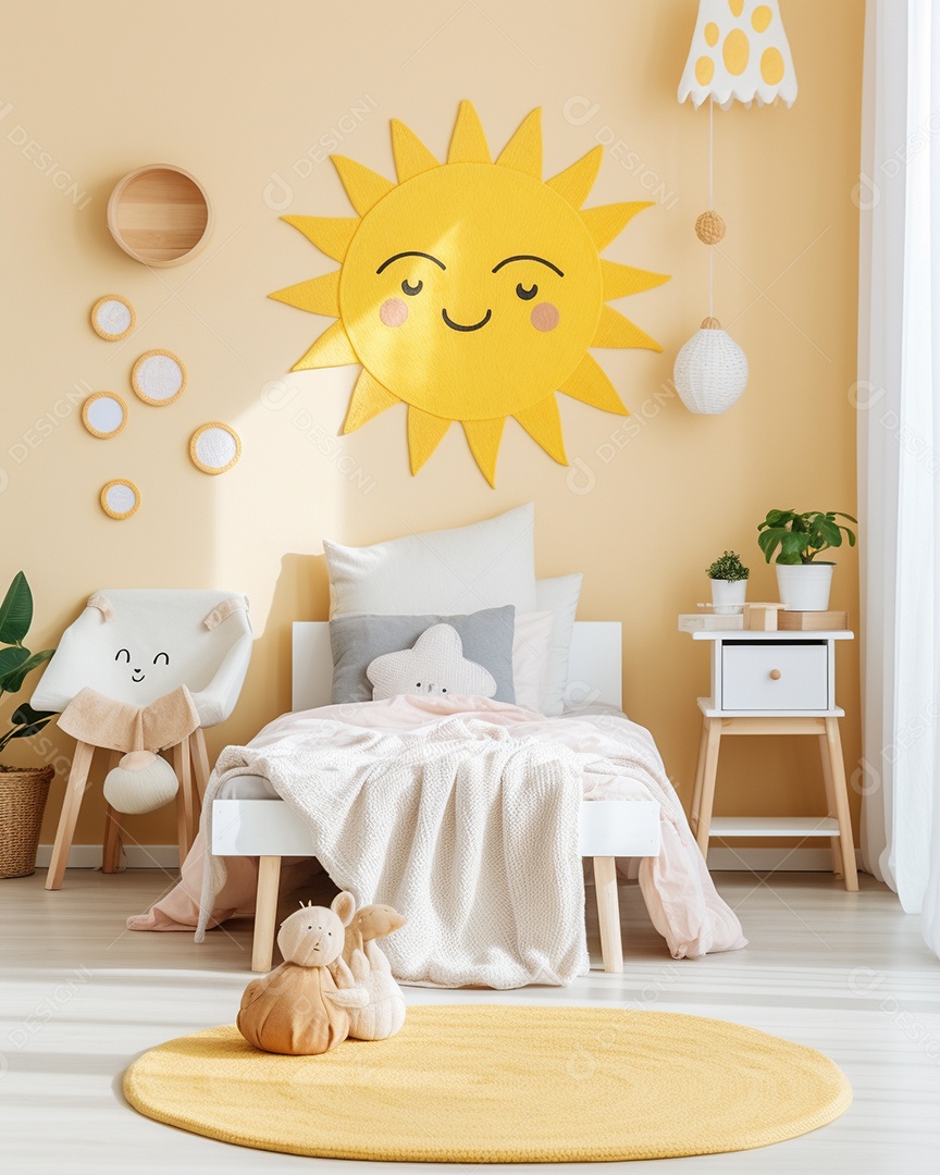 Design de interiores de bebê amarelo