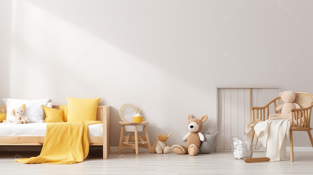 Design de interiores de bebê amarelo