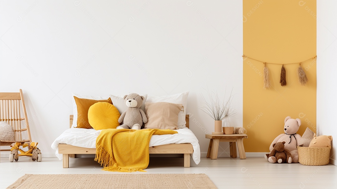 Design de interiores de bebê amarelo