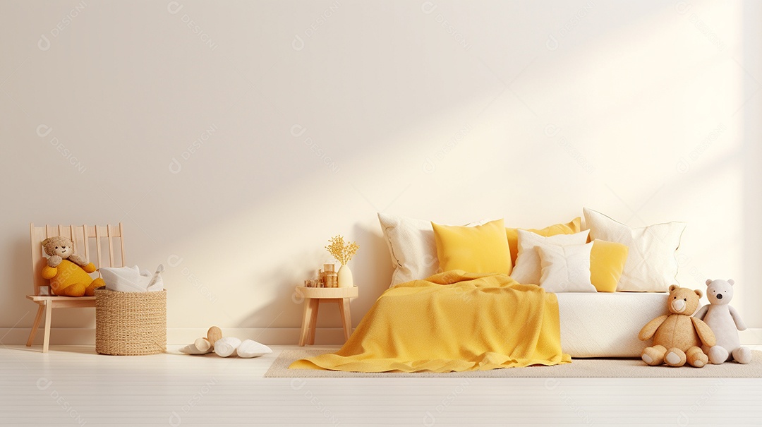 Design de interiores de bebê amarelo