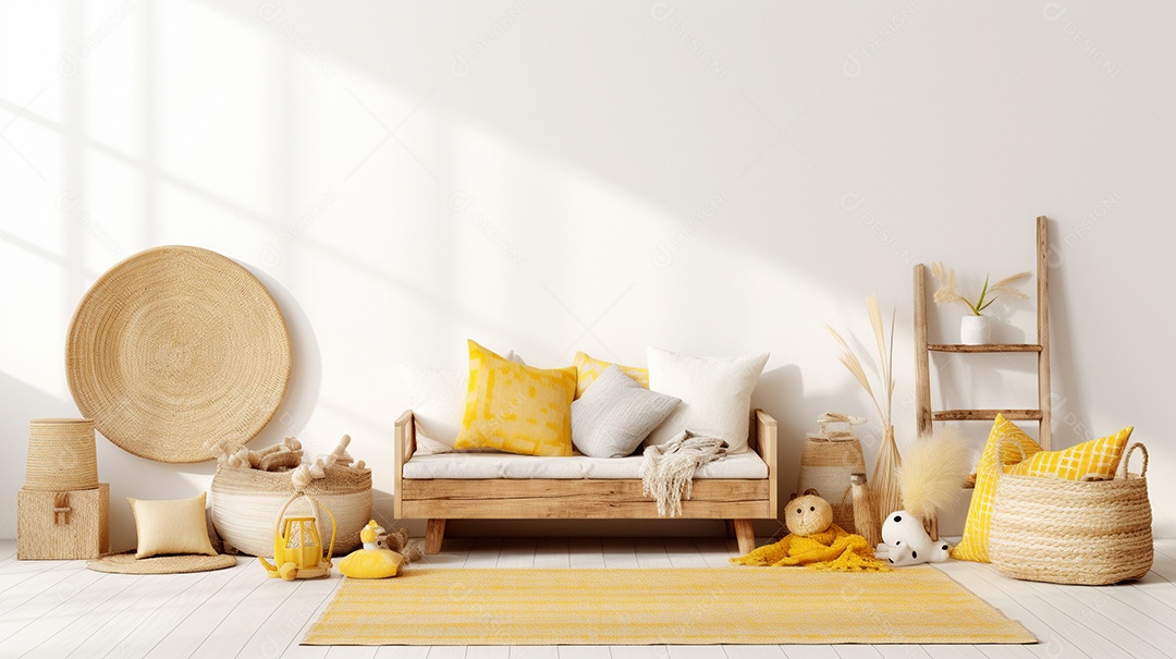 Design de interiores de bebê amarelo