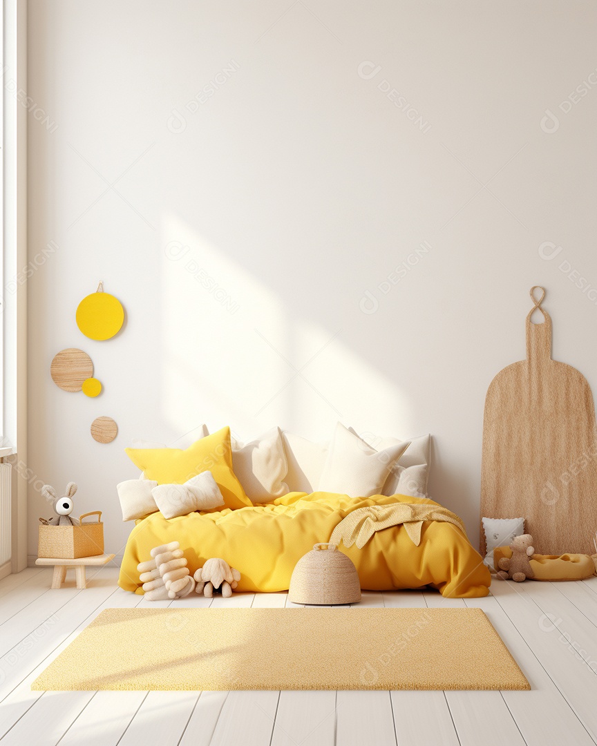 Design de interiores de bebê amarelo