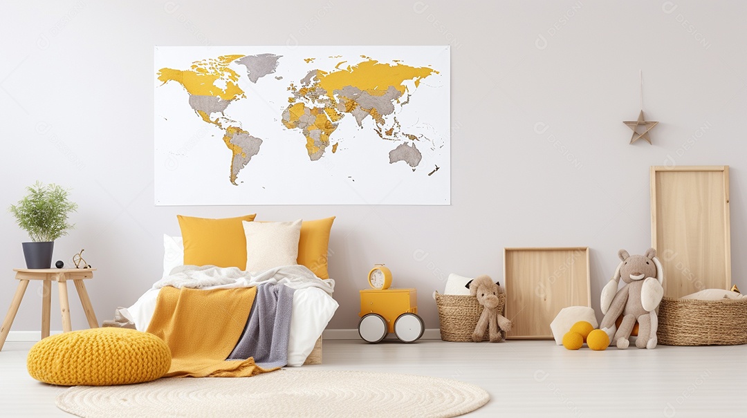 Design de interiores de bebê amarelo