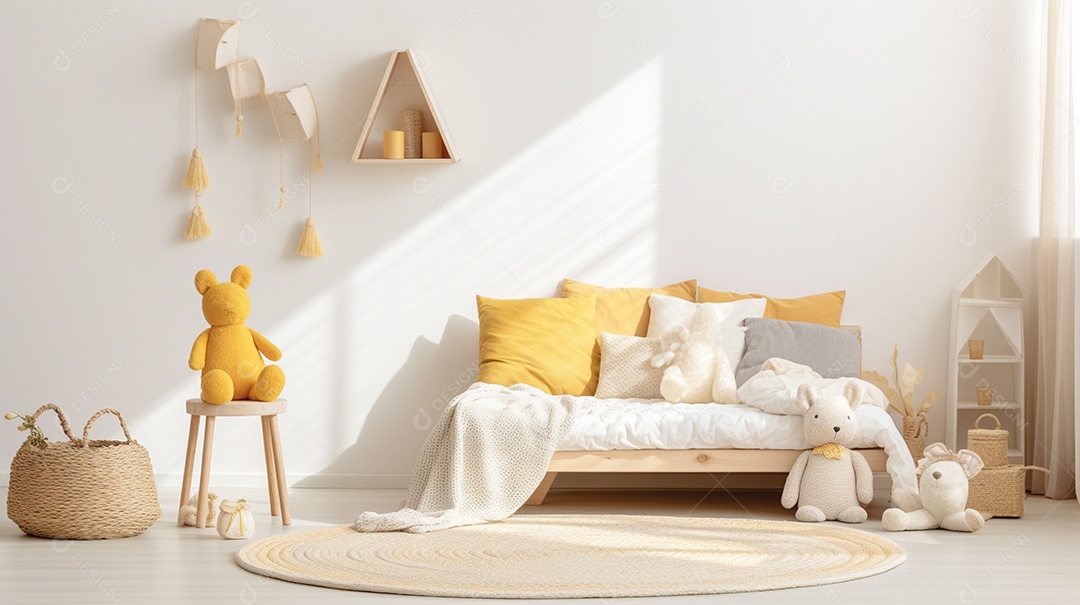 Design de interiores de bebê amarelo