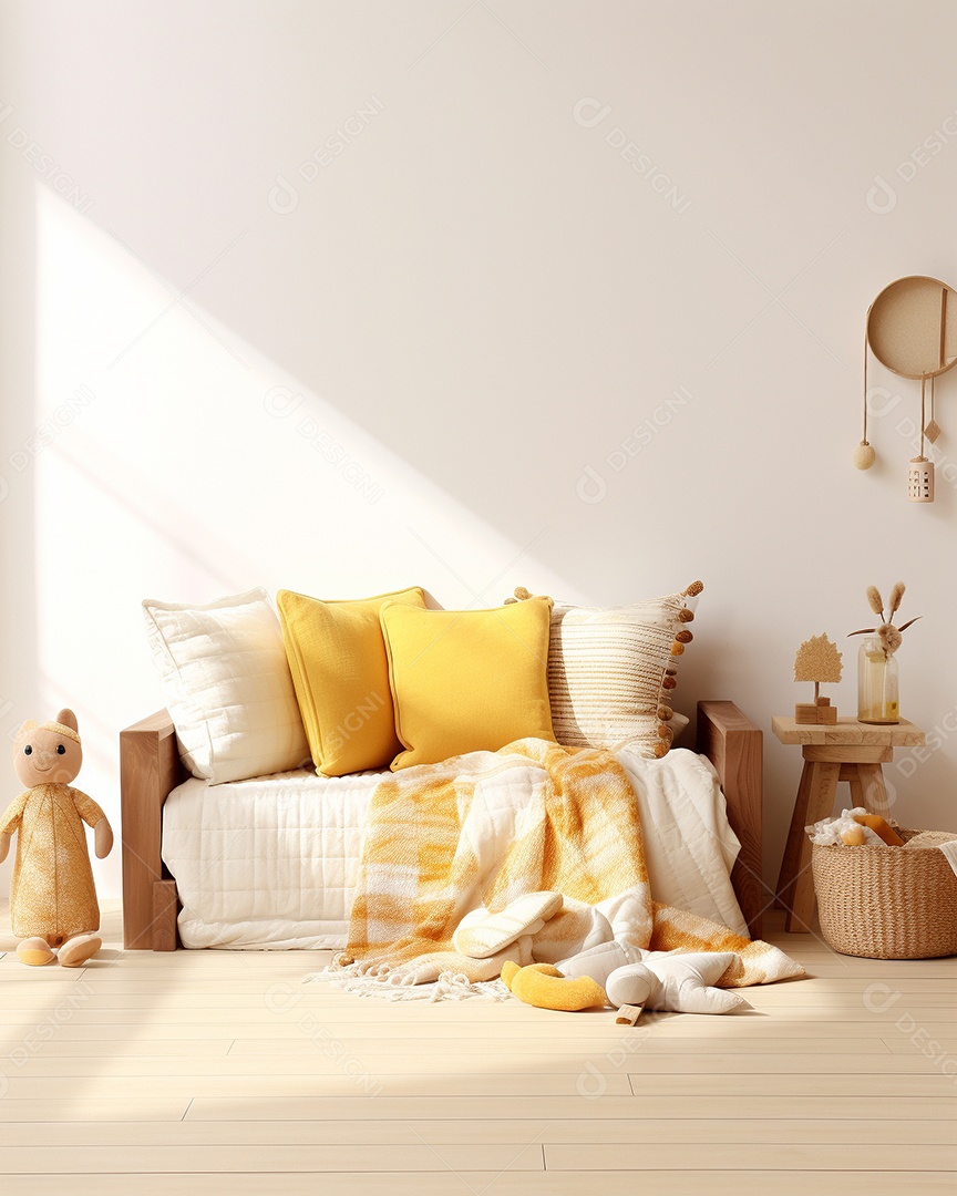 Design de interiores de bebê amarelo