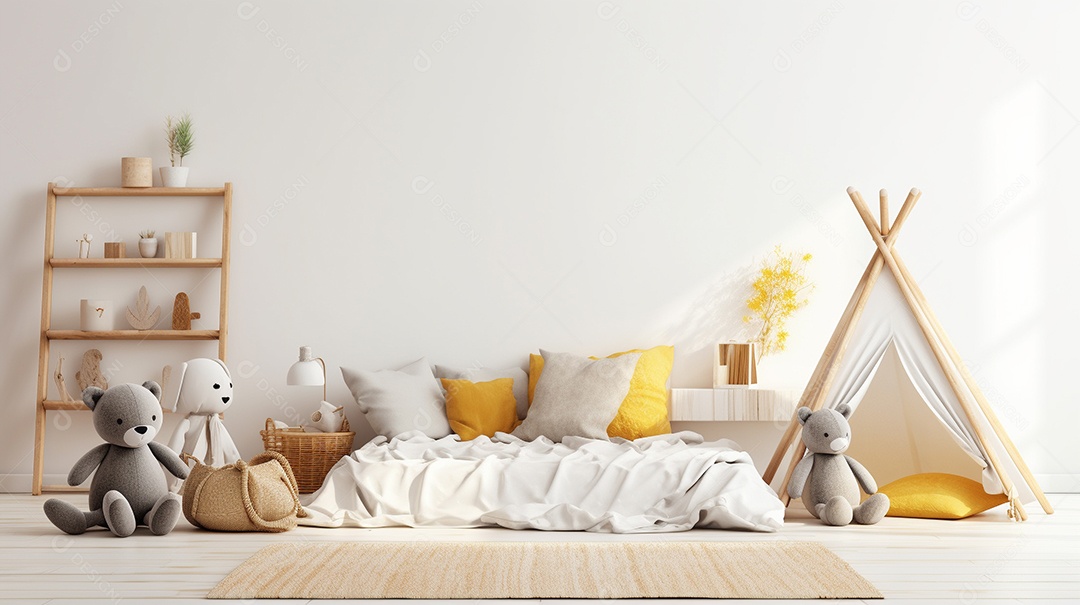 Design de interiores de bebê amarelo