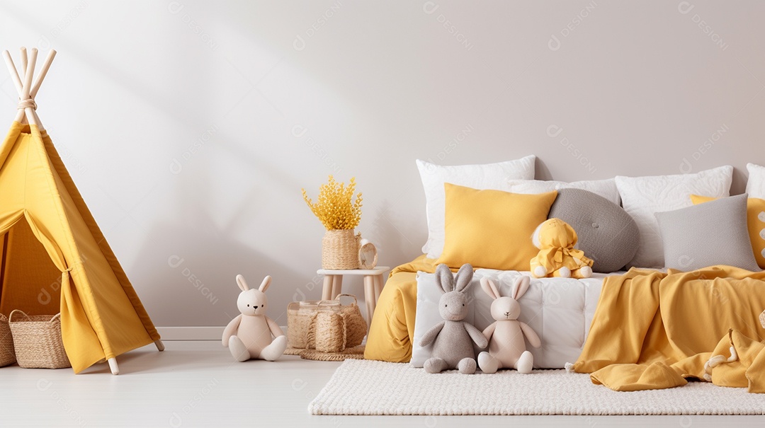 Design de interiores de bebê cinza