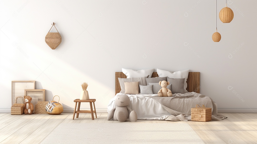 Design de interiores de bebê cinza