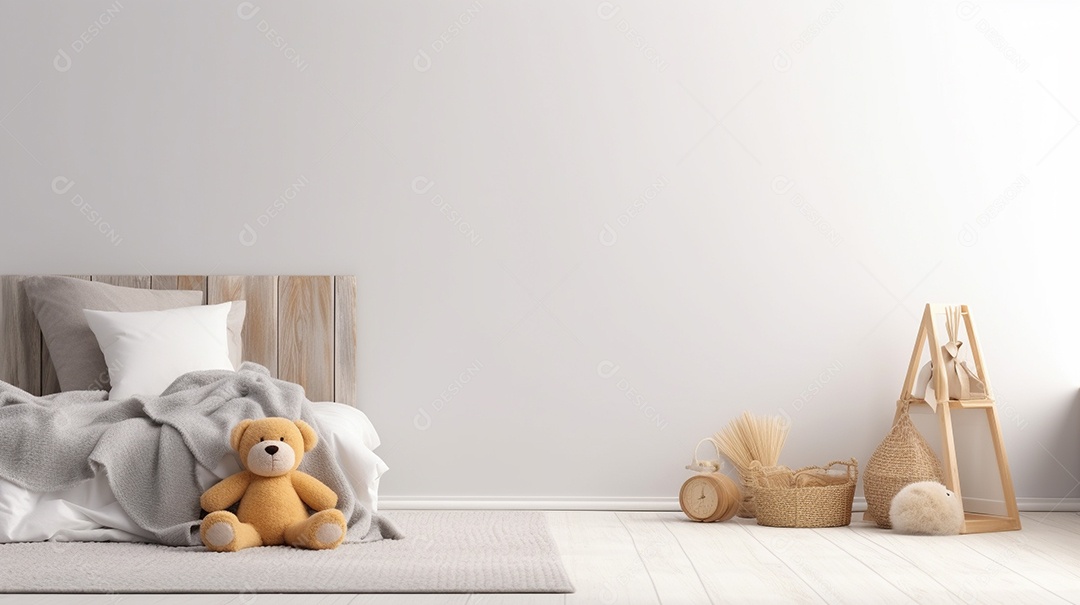 Design de interiores de bebê cinza