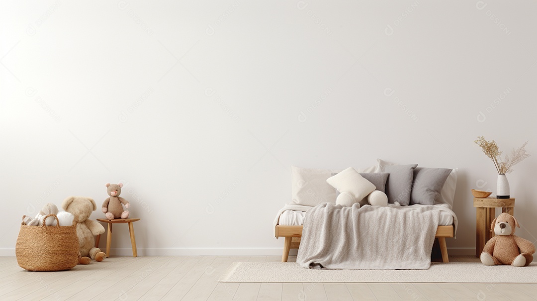 Design de interiores de bebê cinza