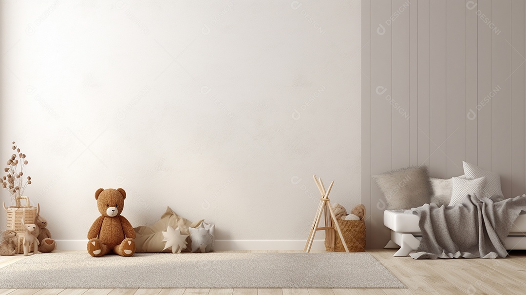 Design de interiores de bebê cinza