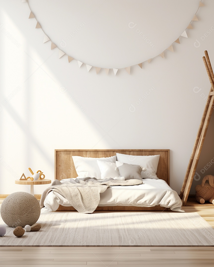 Design de interiores de bebê cinza