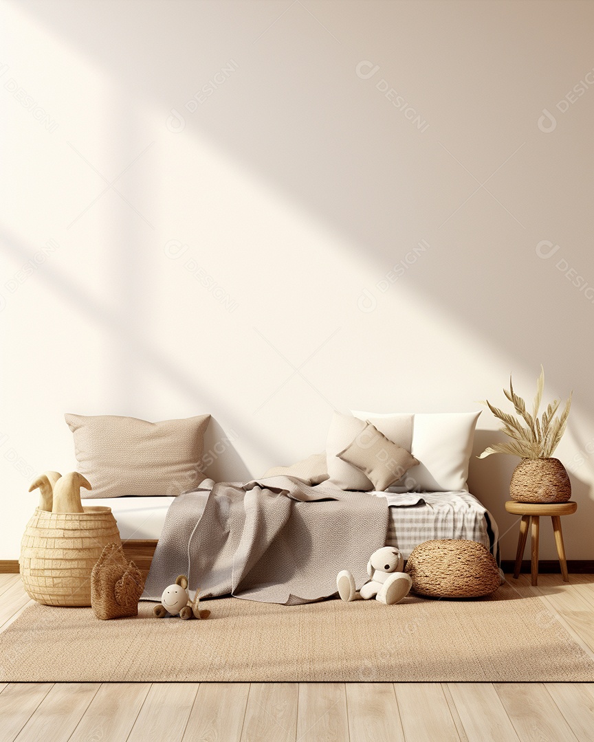 Design de interiores de bebê cinza