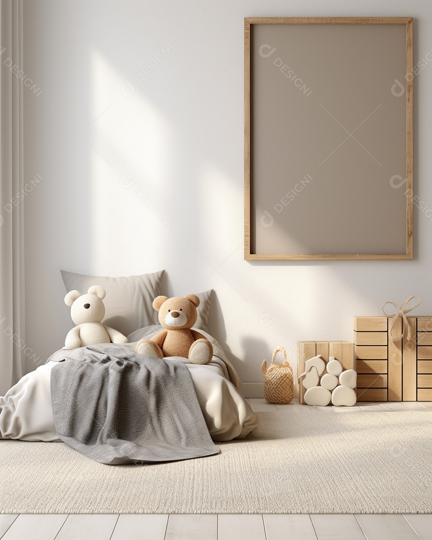 Design de interiores de bebê cinza