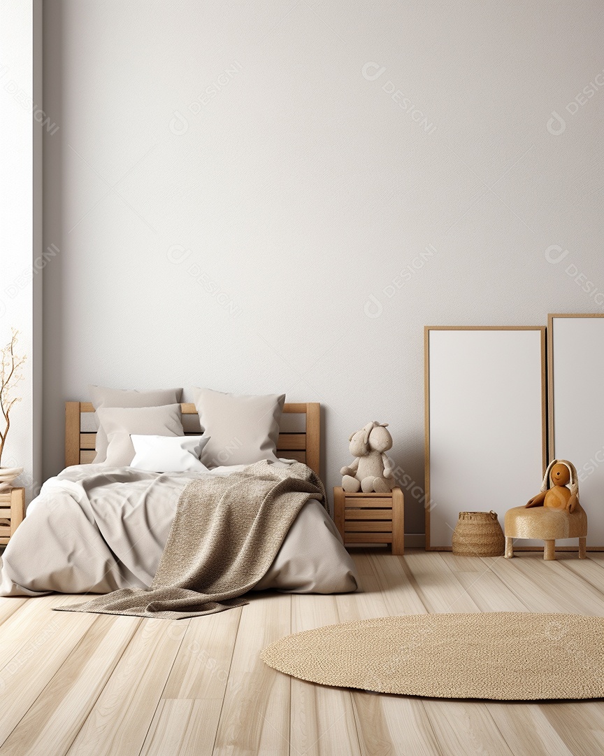 Design de interiores de bebê cinza