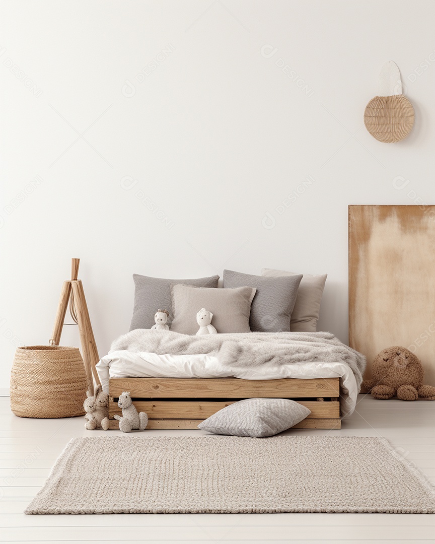 Design de interiores de bebê cinza