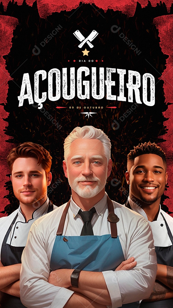 Social Media Story Dia Do Açougueiro 09 de Outubro PSD Editável