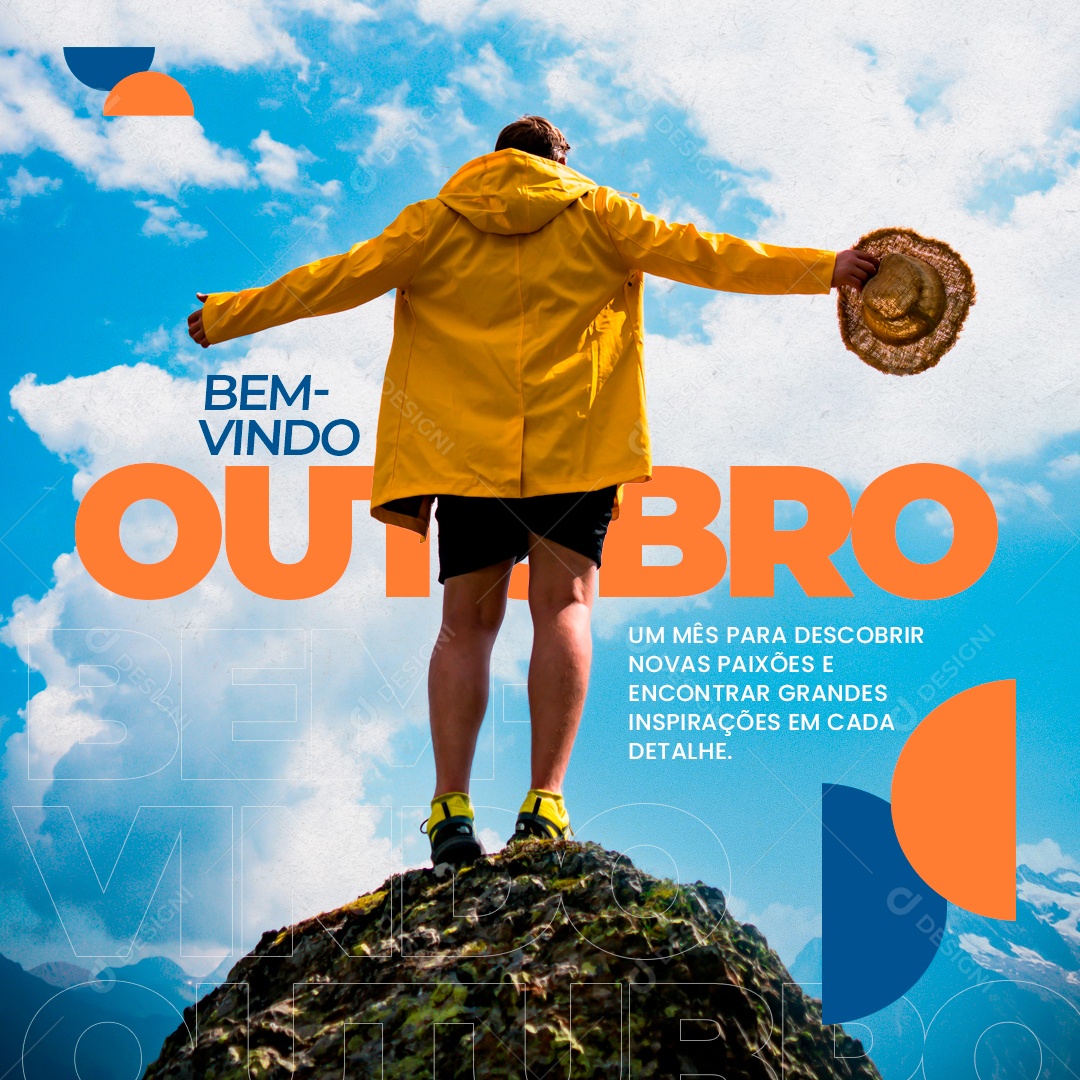 Social Media Feed Novas Paixões Bem Vindo Outubro PSD Editável