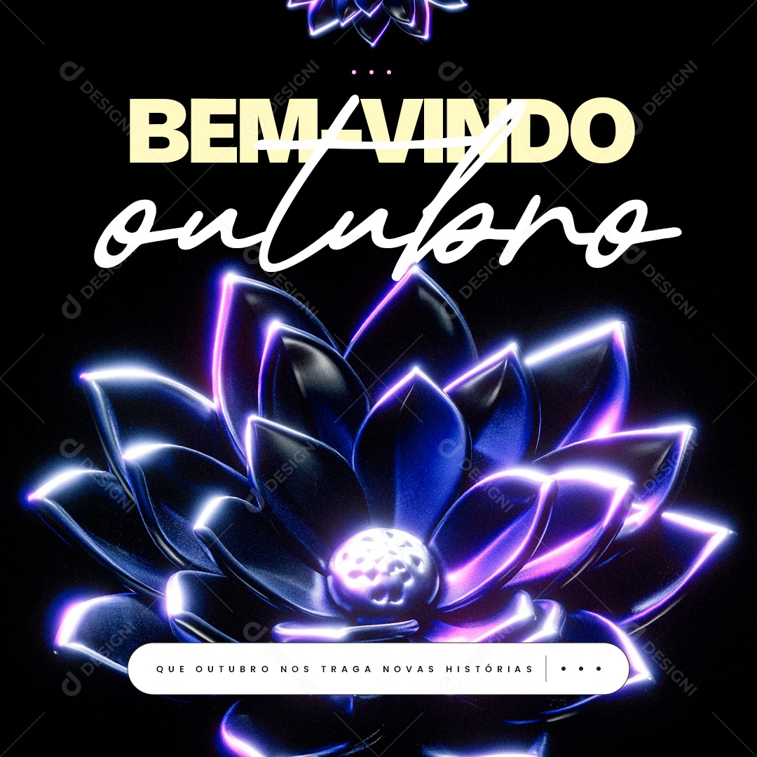 Social Media Feed Bem Vindo Outubro Novas Histórias PSD Editável