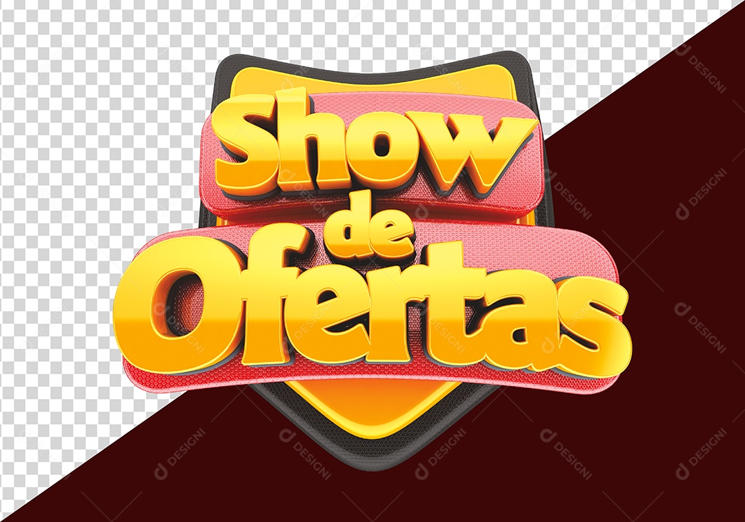 Saldão de Ofertas Selo 3D Dourado para Composição PSD