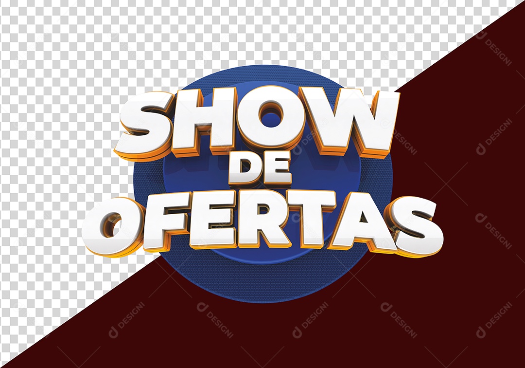 Show de Ofertas Branco Azul Selo 3D Para Composição PSD