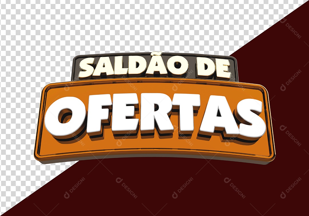 Saldão de Ofertas Selo 3D Branco para Composição PSD