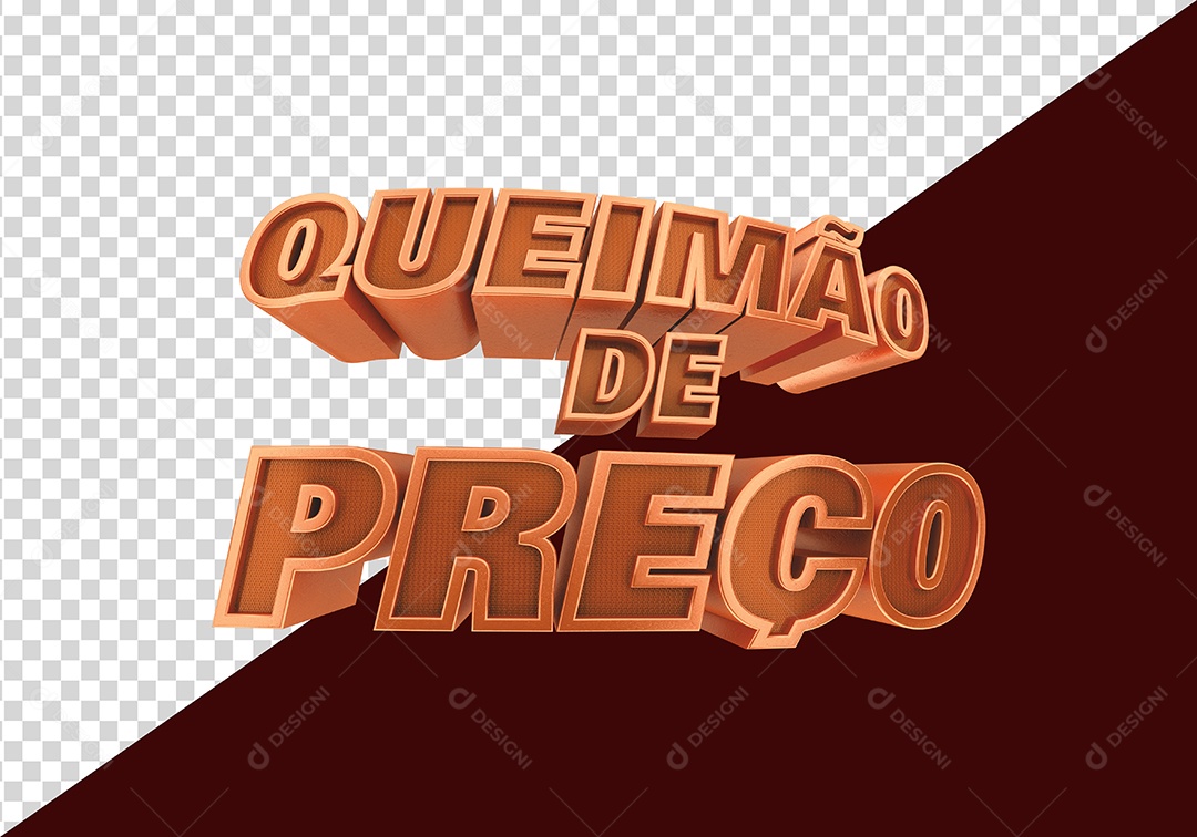 Queimão de Preço Selo 3D Vermelho para Composição PSD